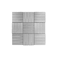 11.8-in by 11.8-in Straight Groove Light Grey Interlocking Deck Tiles, Pack of 9 Tiles, FPD6184