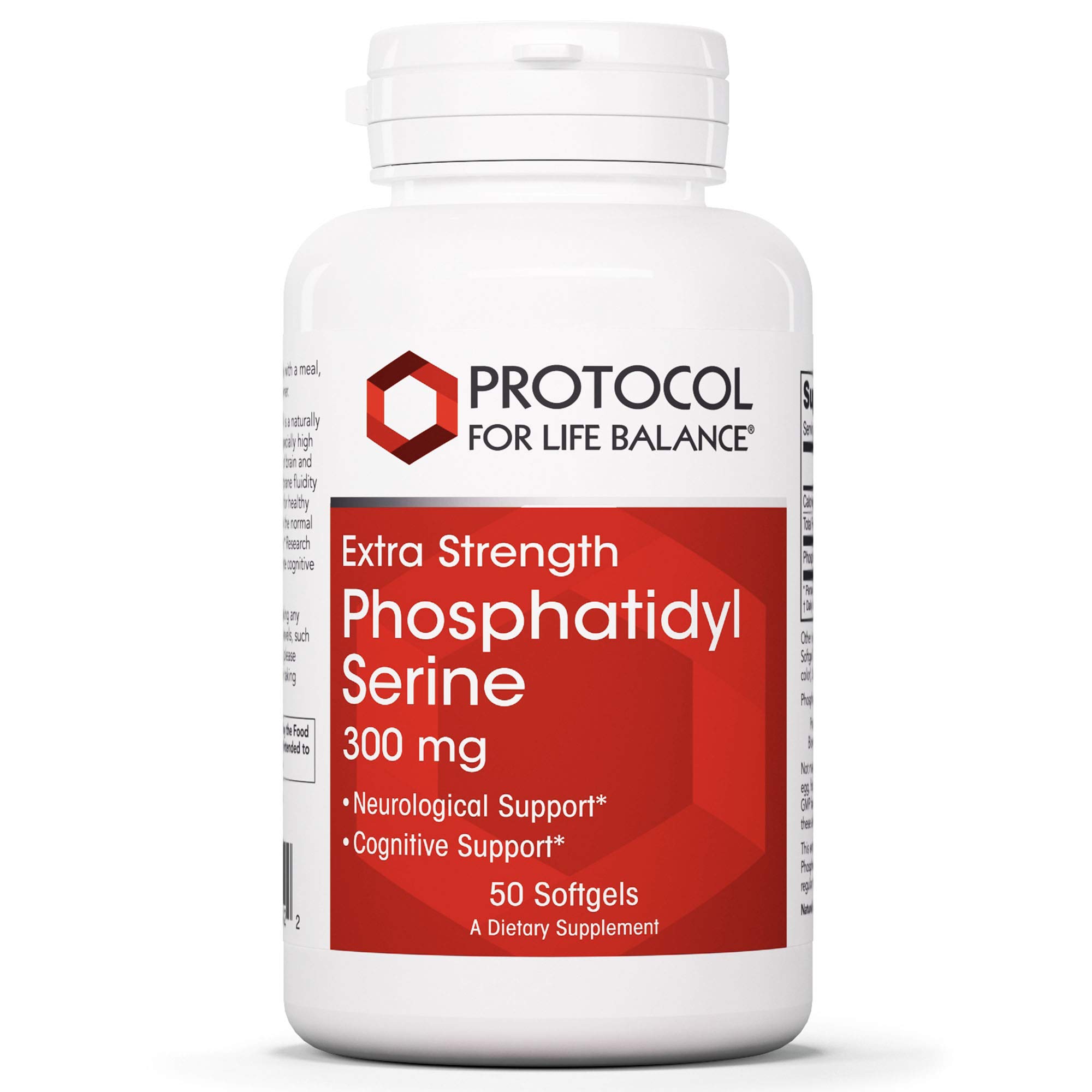 Protocol Phosphatidyl Serine 300mg - with MCT Oil - Neuro and Brain Supplement - 50 Softgels