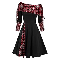 TWGONE Christmas Dresses for Women Casual Sexy Cold Shoulder Cocktail Party Dress Long Sleeve Funny Christmas Party Dresses