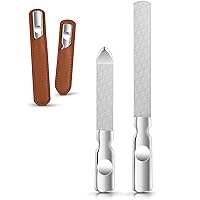 2 PCS Stainless Steel Nail Files Double Sided Nail File Metal Fingernail File Reusable Natural Nail Art File Manicure Tools for Home Salon or Travel Use Mini Nail File for Men and Women