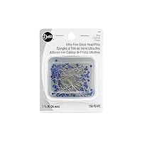 Dritz 172 Glass Head Pins, Ultra Fine, 1-3/8-Inch (150-Count) , Blue