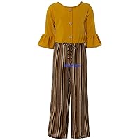 Big Girls Cold Shoulder Chiffon Wide Leg Pants Summer Romper Jumpsuit USA 4-14