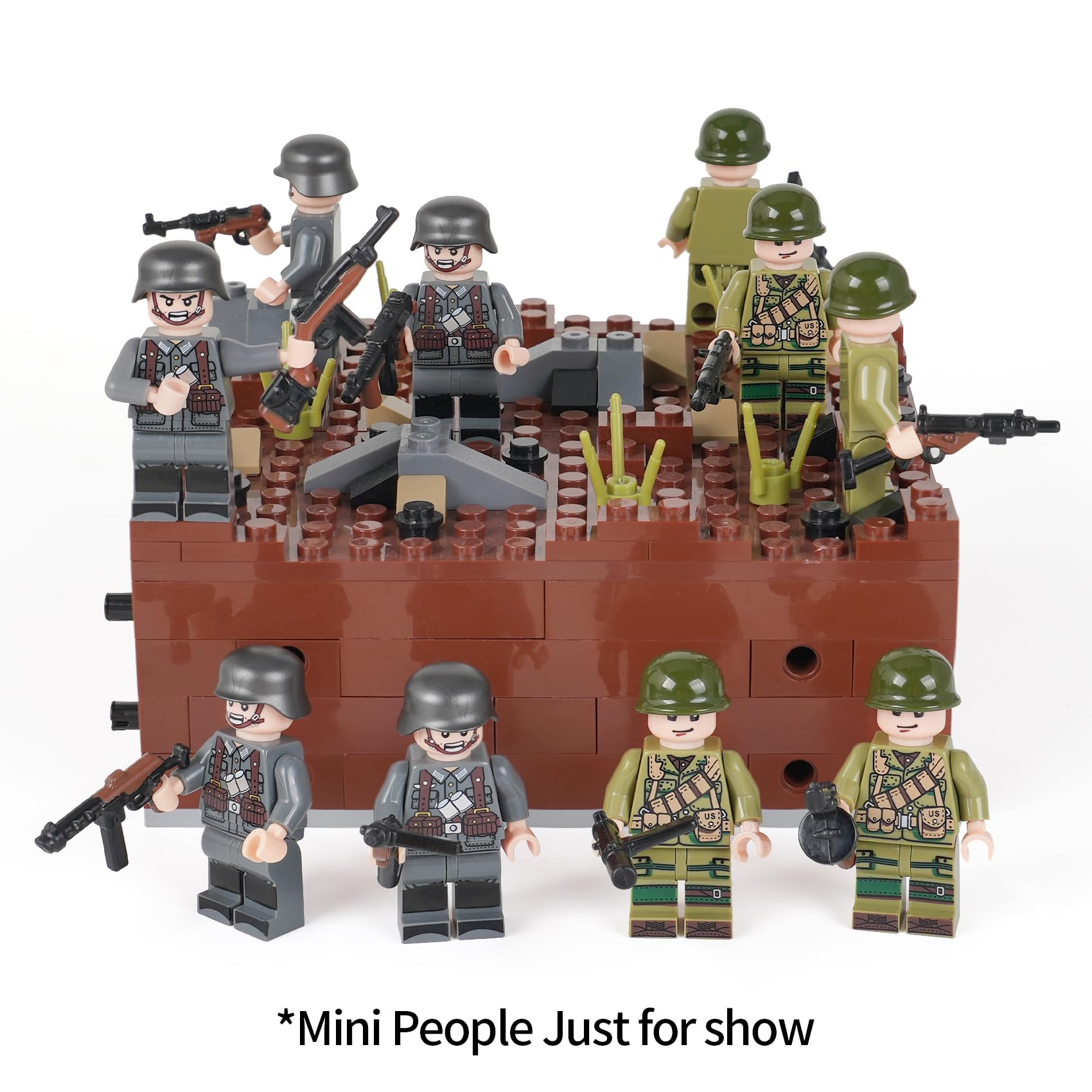 MOOXI WW2 Battlefield Ground Military Building Block Set(143PCS).WW2 Building Block Fun for Kids and History Buffs.