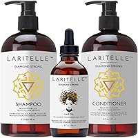 Organic Hair Growth Set | Shampoo 17 oz + Conditioner 16 oz + Hair Loss Treatment 4 oz | Argan Oil, Rosemary, Ginger & Cedarwood | NO GMO, Sulfates, Gluten, Alcohol, Parabens, Phthalates