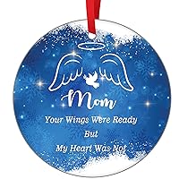 in Loving Memory Mom Ornament Memorial Mommy Ornament Mother in Heaven Christmas Ornament for Xmas Tree Hanging Ceramic Ornament Your Wings were Ready Ornament Memory Gift for Loss of Loved One
