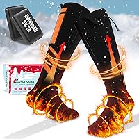 2023 Upgraded 5V 5000mAh Heated Socks for Men, Electric Socks Up to 8 Hours,Heating Socks Rechargeable with 4 Heat Settings, Washable Warm Socks for Outdoor Hunting, Fishing, Hiking,Skiing,Foot Warmer