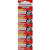 Panasonic CR2032 3V Lithium Battery 2PACK X (5PCS) =10 Single Use Batteries