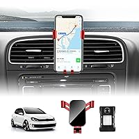 KUNGKIC for VW Golf 6 MK6 Car Vent Phone Mount for 2008~2019 Volkswagen Golf 6 GTI 360°Rotation Car Cell Phone Holder Cradle for 4-6.2in All Phones iPhone Samsung More Interior Accessories Red