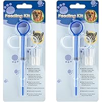 PAGOW 2 Pcs Pet Medicine Feeder, Silicone Syringe Cat Dog Puppy Pill Dispenser Suit with Soft Tips, Pet Cat Dog Puppy Pill Tablet Versus Control Rods