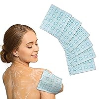 CUTIE MANGO Korean Exfoliating Bath Cloth Viscose Rayon Mitt Towel Glove [6-Pack] Asian Body Scrubbing Washcloth Pads for Deep Clean and Skin Massages (Blue)