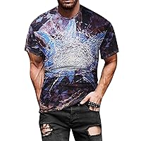 Men Boho Vintage 3D Print T-Shirt Aloha Hipster Hip Hop Streetwear Pullover Tees Workout Colorful Gym Muscle Top Blouse