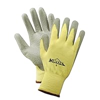 MAGID Dry Grip Level A2 Cut Resistant Work Gloves, 12 PR, Polyurethane Coated, Size 9/L, Reusable, 13-Gauge Para-Aramid (Kevlar) Shell (KEV437)