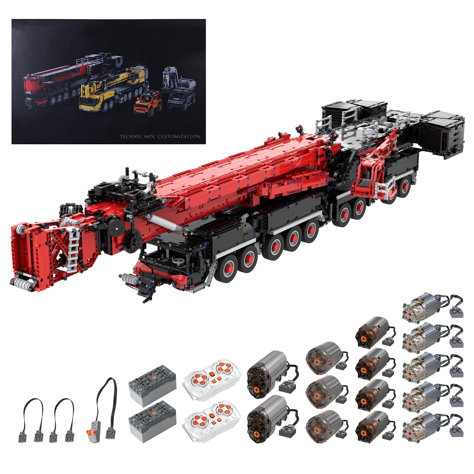 JoyMeet RC Crane Kit for Liebherr LTM 11200, 2.4G Remote Control Truck  Engineering Crane with 14 Motors, Compatible with Lego Technic - 8528+ PCS  