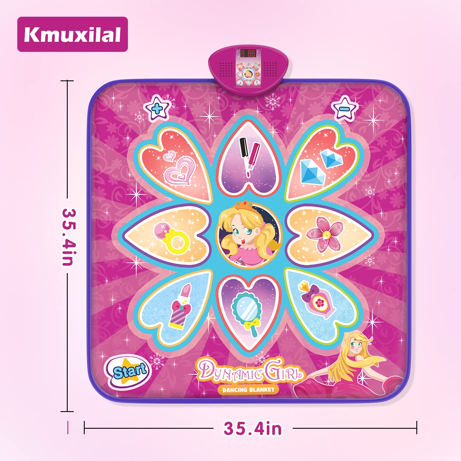 Kmuxilal 2023 Upgraded Dance Mat Toys for 3-12 Year Old Girls, Dance Pad with 7 Game Modes,Adjustable Volume,LED Light,Birthday for 3 4 5 6 7 8 9+ Year Old Girls