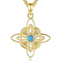 CELESTIA Occult Witch Knot Pendant Necklace Sterling Silver Celtic Jewellery Wiccan Pagan Talisman Witch Gifts for Women