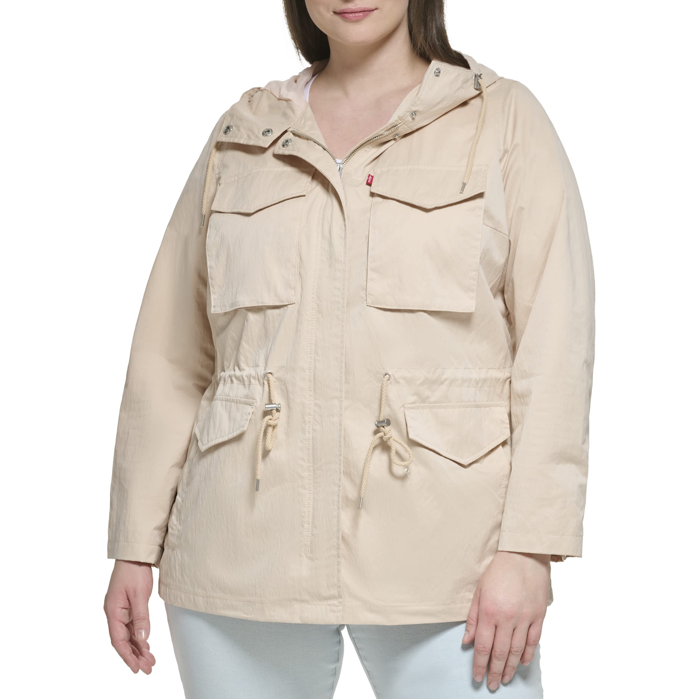 Levi's Women's Plus Four Pocket Hooded Military Jacket