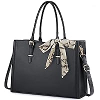 Aleah Wear Shoulder Tote Bag Purse Top Handle Satchel Handbag for Women Work School Travel Business Shopping Casual (Black) Upgraded
