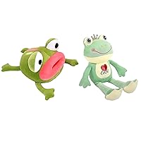 CAZOYEE Funny Frog Plush Snuggly Pillow and Cute Frog Plush Doll, Soft Frog Stuffed Animal, Frog Plushie Toy Gift for Kids Toddlers Children Girls Boys Baby, Cuddly Plush Frog Decoration