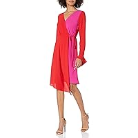 Women's Faux Silk, Wrap Dress, Durable and Breathable