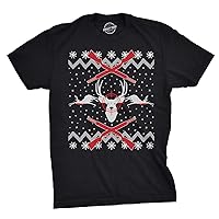 Mens Deer Hunt Ugly Christmas Sweater Funny Hunting Holiday T Shirt