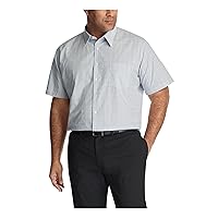 Van Heusen Mens Big Fit Short Sleeve Dress Shirts Poplin Solid (Big And Tall)