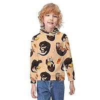 Tiny Otters And Their Sushi Children's Hoodies Printed Hooded Pullover Sweatshirt For Boys Girls