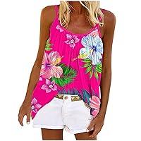 Womans Spaghetti Strap Tank Top Flower Leopard Printed T Shirt Camisole Sleeveless Summer Beach Tanks Clothing