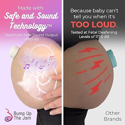 Mua Bump Up The Jam - Baby Bump Headphones (Bluetooth), Safe & Sound  Technology (Safe Volume Limit), Skin-Friendly Tape, Dual Speaker  (Mom+Baby), Enhanced Bonding with Belly Headphones for Pregnant Women trên