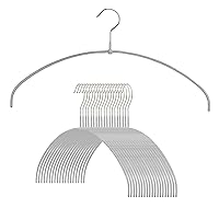 Mawa by Reston Lloyd, Euro Ultra-Thin Series, Non-Slip Space Saving Clothes Hanger, Style 40/PT for T-Shirts, Blouse, & Sun Dresses, Set of 20, Silver