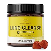 HERBAMAMA Lung Support Gummies - Respiratory Gummy for Functional Breathing with Mullein Leaf Extract, Pine Bark, Stinging Nettle, Red Panax Ginseng, and Vitamin C - 60 Chews