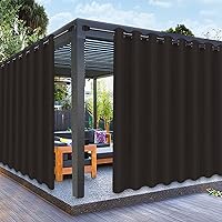 Outdoor Curtains for Patio Waterproof Weatherproof, UV and Fade Resistant Outside Curtains for Gazebo, Front Porch, Pergola, Sun Blocking Privacy Curtain, 120W x 95L inch, 1 Panel, Chocolate
