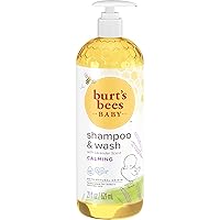 Burt's Bees Baby Shampoo and Wash Set, 2-in-1 Natural Origin Plant Based Formula for Baby's Sensitive Skin, Calming Lavender Scent, Tear-Free, Paraben Free, Pediatrician Tested, 21 oz Bottle