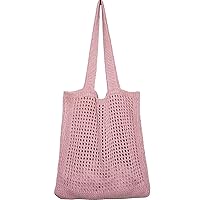 WantGor Crochet Bags, Beach Mesh Tote Bag Womens Shoulder Shopping Handbag Casual Travel Totes Bag Foldable Hobo Bags