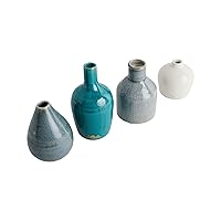 Blue & Ivory Terracotta Vases (Set of 4 Sizes)