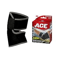 ACE Brand Adjustable Compression Elbow Support, Moderate Support for Weak, Sore or Injured Joints, Adjustable Features, One Size Fits Most