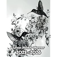 Birds and Flowers 2 Year Weekly Planner: 104 Week Sunday to Saturday Calendar | Gift For People Who Love Nature, Wildlife Lovers | For Back To School, Office, Work | 8.5 x 11 Inches | v3