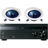 Sony 5.2-Channel 725-Watt 4K A/V Home Theater Receiver + Yamaha High-Performance Moisture Resistant Natural 2-Way 140 watts Surround Sound in-Ceiling Speaker System (Pair)