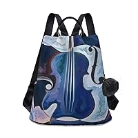 ALAZA Violin Music Note Musical Backpack Purse for Women Anti Theft Fashion Back Pack Shoulder Bag