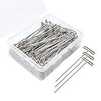 T Pins, 50 Pack 2 inch T-Pins, T Pins for Blocking Knitting, Wig Pins, T Pins for Wigs, Wig Pins for Foam Head, T Pins for Sewing, Wig T Pins, Blocking Pins, T Pins for Office Wall 2 inch/ 53 mm