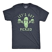 Mens Lets Get Pickled T Shirt Funny Beer Drinking Partying Pickle Lovers Tee for Guys