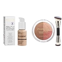 PHOERA Foundation, PHOERA Matte Liquid Foundation,PHOERA Makeup for Women, PHOERA Contour Palette,Shades with Highlighter & Bronzer & Blush,Non-greasy and Waterproof Contouring Makeup