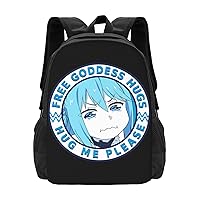 Anime Konosuba Aqua Backpack Unisex Large Capacity Knapsack Casual Travel Daypack Adjustable Bags
