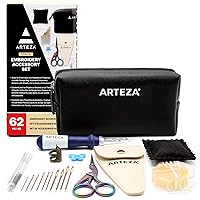 ARTEZA Embroidery Kit – 67 Embroidery Accessories, 30 Embroidery and 30 Tapestry Needles, Needle Threader, Thimble, Pincushion, Scissors, Storage – Quality Sewing Products, Cross Stitch Supplies