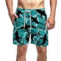 Men's Pants Summer Printed Casual Shorts Loose Tether Pocket Board Shorts