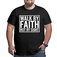 We Walk by Faiths Not by Sight T-Shirt Mens Summer Tees Big Size Short Sleeve Workout Cotton T