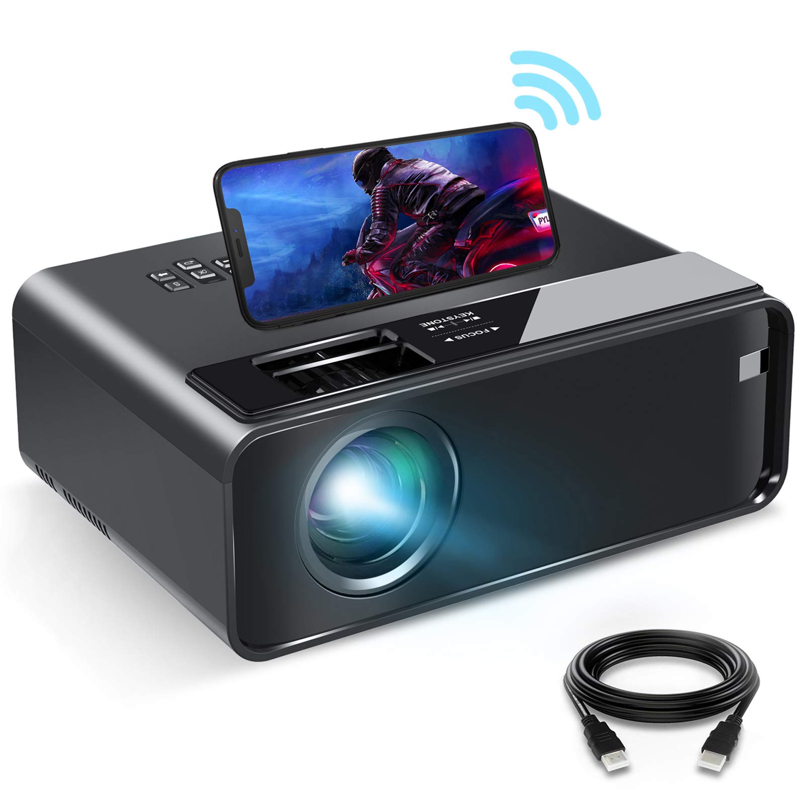Mini Projector for iPhone, ELEPHAS 2023 WiFi Movie Projector with Synchronize Smartphone Screen, 1080P HD Portable Projector Supported 200