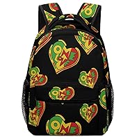 One Love Rasta1 Travel Laptop Backpack Casual Hiking Backpack with Mesh Side Pockets for Business Work