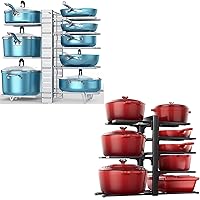 ORDORA Pots and Pans Organizer for Cabinet, 8-Tier Heavy Duty 120LBS Pots Pans Organizer Rack under Cabinet