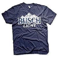 Busch Officially Licensed Light Beer Mens T-Shirt (Navy Blue)