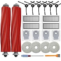 Accessories Kit Compatible with Roborock Q Revo Robtic Vacuum Cleaner, 2 Main Brush Roller, 4 Hepa Filters,4 Mop Pads,4 Dust Bags, 6 Side Brush,20 Pack Replacement Parts